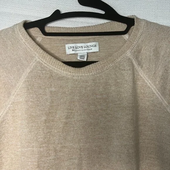 Live Love Lounge 3pc Women Soft Pajamas Long Sleeve Lounge Set Tan Small - 0376 - Picture 7 of 11